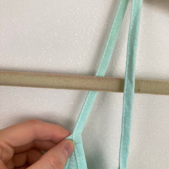 Vintage Y2K Womens S Mint Green Lace Trim Stretch Cami Fairy Coquette Twilight - Picture 9 of 9